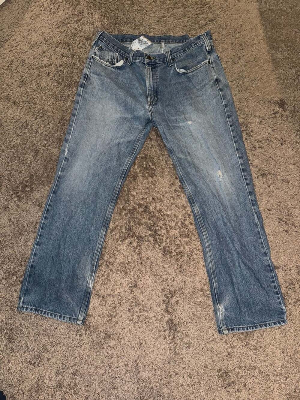 Carhartt B480 DVB Straight Traditional Fit Distressed Light Wash BlueJeans38x30